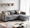 Sectional Sofas Couches for Living Room 78 L-Shaped Couch - Modern Linen Grey Sofa with Storage Ottoman for Apartments Studios &amp Home Offices Small Space