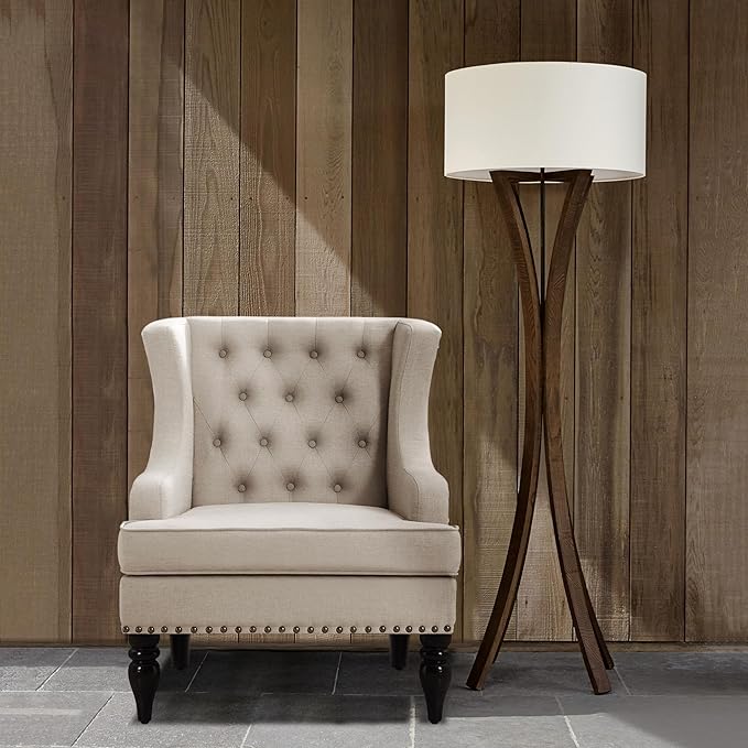 Rosevera Amelia 29 Modern Upholstered Accent Chair Armchair with Wingback Accent Leisure Chair Fabric Reading Living Room Single Sofa for Living Room Bedroom Balcony StudioBeige