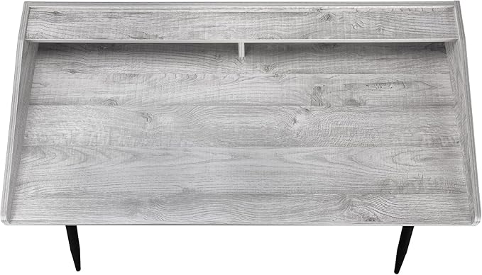 Modern Grey Computer Desk with Storage Shelves - 48 L Laptop Desk for Home Office