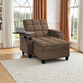 Single Modern Comfy Upholstered Chaise Lounge Sofa Chair with Rotating Side TableStoragePillowUSB Charging Ports and Adjustable Backrest Perfect for Living Room Small Spaces (Coffee)