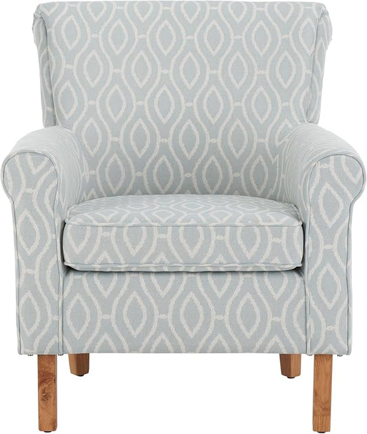 SAFAVIEH Home Collection Hazina Light Blue Geometric Ogee Club Chair
