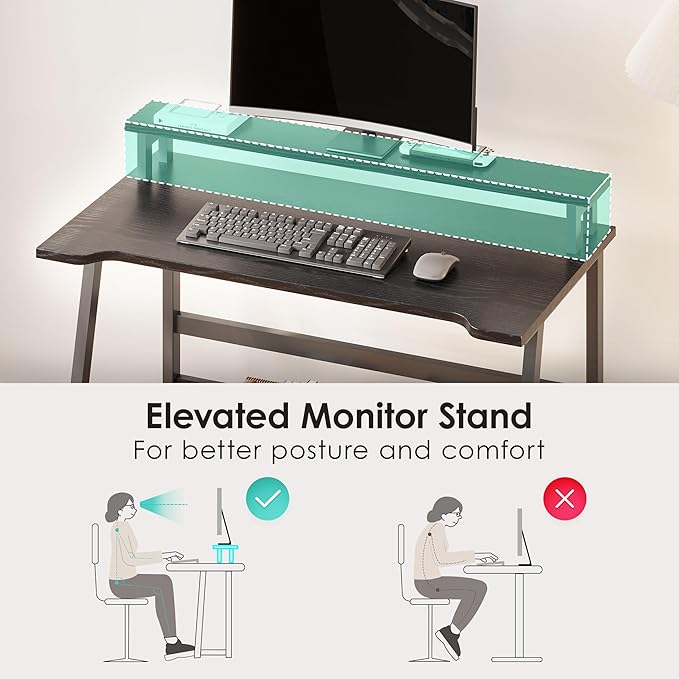 ALISENED 31.5 Inch Small Office Desk with Storage Small Desk for Small Spaces Compact Home Office Desk Mini Study Desk for Bedroom Black