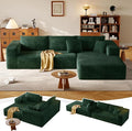 108.2 Modular Sectional Sofa with Deep Seat Boneless L Shaped Corduroy Couch Modern Comfort Cloud Couch Oversized for Living Room No Assembly (Right Facing ChaiseGreen)