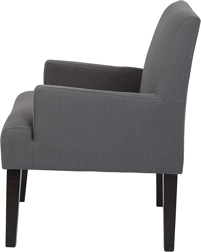 OSP Home Furnishings Main Street Upholstered Guest Chair with Espresso Finish Accents Woven Charcoal Fabric