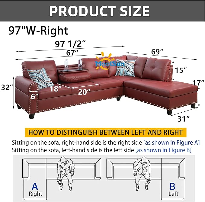 L-Shaped Combination Sofa Set Luxurious Synthetic Leather Living Room Sofa Suitable for Living Rooms Bedrooms Apartments and Offices