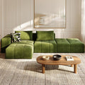 141 Cloud Sectional Couch for Living Room Oversize Boneless Modular Sectional Sofa with Deep Seat L Shaped Modern Cloud Sleeper Sofa Bed with Chaise Green