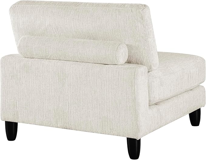 Lexicon Modular Sectional Sofa for Living Room Microfiber Upholstery Armless Chair with Pillow Units of Modular Sectional Couch Upholstered Chair for Customizable Sectional Sofa Couch Beige