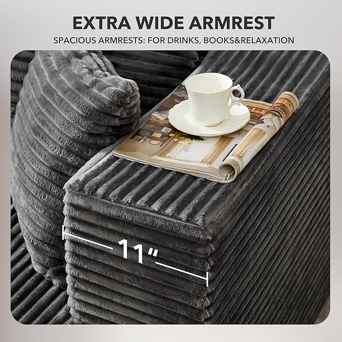 Modular Sectional Sofa Cloud Sectional Couch 106 Comfy L Shaped Black Couches for Living RoomOversized Sofa Sleeper with Deep Seat No Assembly Required