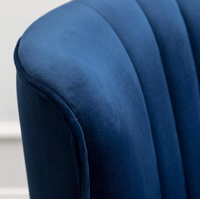 Elon Contemporary Velvet Upholstered Accent Chair Blue