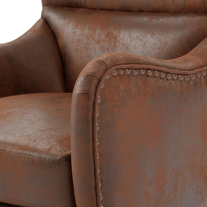 Christopher Knight Home Lorenzo Fabric Studded Club Chair Brown 36D x 26.75W x 41.5H in
