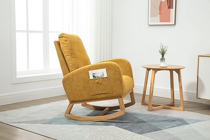 Living Room Comfortable Rocking Chair Living Room Chair Yellow