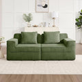 Loveseat Boneless Sofa Couches for Living Room-81 Green 2 Seater Cloud Couch-No Assembly Required Modular Corduroy Full Sponge Compression Sofas for House Apartment