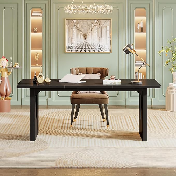 Tribesigns Modern Executive Desk 70.9 Large Office Computer Desk Conference Table Meeting Room Table Simple Workstation Business Furniture for Home Office