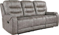 Lexicon Reclining Sofa for Living Room Double Recliner RV Couch Manual Wall Hugger Recliner Home Theater Seating Microfiber Reclining Couch 87''W Sofa Grayish Brown