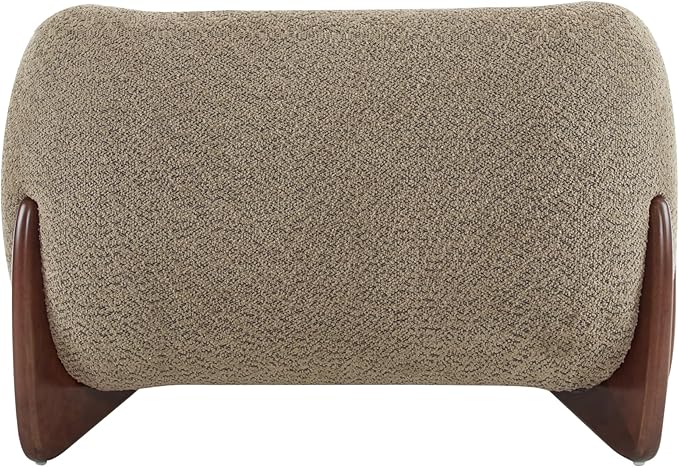 Christopher Knight Home Holly Modern Boucle Fabric Upholstered Club Chair for Living Room Home Office Apartment Relaxing Chair with Removable Cushion and Birch Wood Legs Light Brown