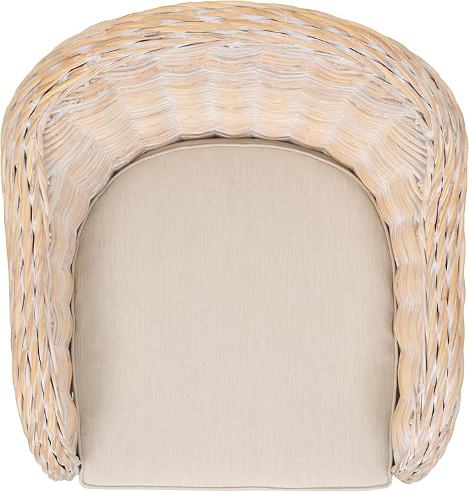 SAFAVIEH Home Collection Callista Yellow Wicker Club Chair