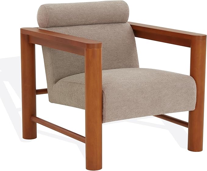 SAFAVIEH Couture Collection Nikolas Light Brown/Natural Boucle Accent Chair