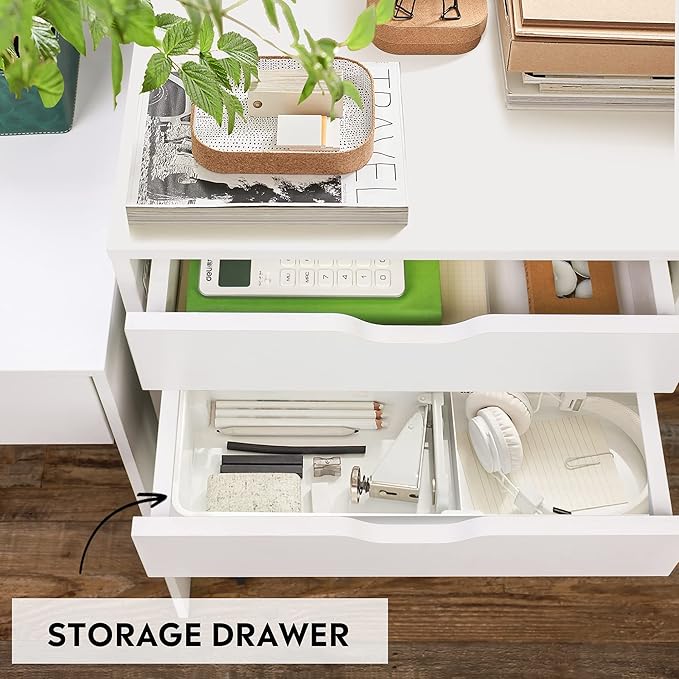 MIN WIN 5 Drawer File Cabinet Wood Under Desk Filing Cabinet Mobile Printer Stand Rolling Storage Organizer with Lockable Casters for for Home Office Small Spaces Rustic