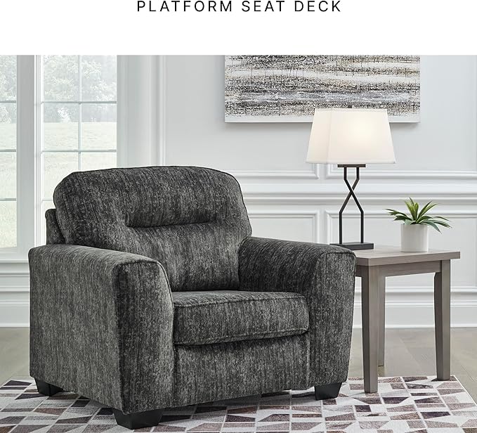 Signature Design by Ashley Lonoke Contemporary Upholstered Oversized Chair Gray