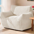 Giant Bean Bag Chair for Adults Oversized Memory Foam Bean Bag Sofa with Armrests Large Comfy Fluffy Single Lounges Mini Couch for Living Room Bedroom &amp Dorm(Beige)
