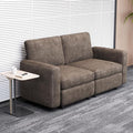 Modern Brown Modular Sofa with Deep Seating Soft Cushions Sectional Couch Available in Loveseat or Multi-Seat Options Minimalist Design for Office Living Room or Bedroom (Loveseat)