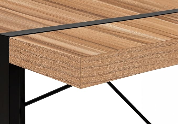 Computer Desk Home Office Laptop 48 l Work Brown Laminate Black Metal Contemporary Modern