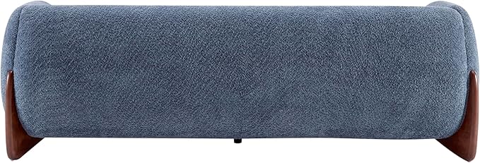Christopher Knight Home Almab 82 Inches Sofa Couch Cozy Boucle Upholstered 3-Seater Sofa Wood Frame Couch Comfy Couches for Living Room and Office Modern Sofa Lounge Seating Navy Blue
