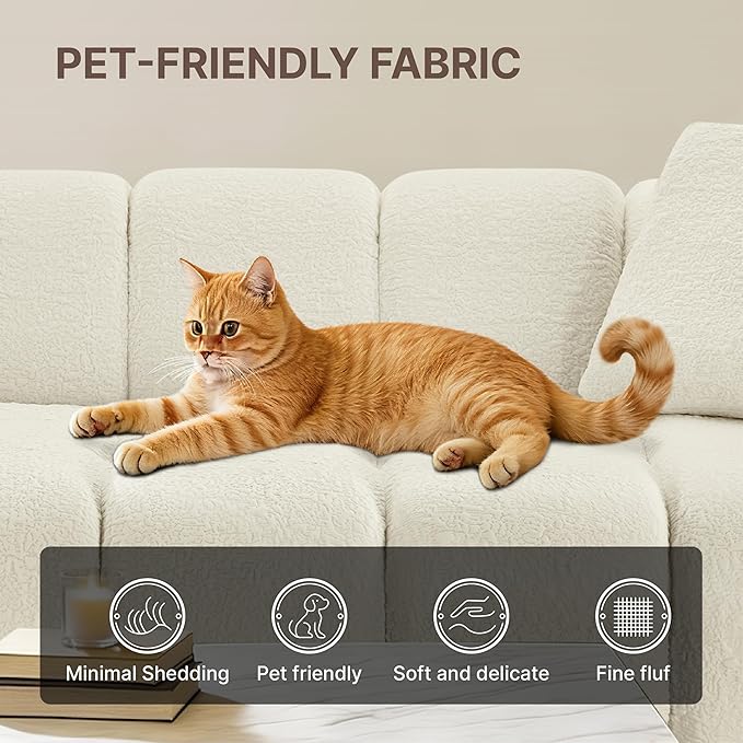 84 Boneless Couch No Assembly Required Loveseat Sofa Modern Deep Seat Cloud Couch Modern Compressed Sofa Oversized Upholstered 3-Seater for Living Room Bedroom