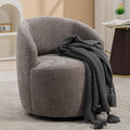 Ball &amp Cast Modern Swivel Accent ChairChenille Upholstered ArmchairSmall Single Sofa with Semi-Circular Backrest for Living Room Bedroom Home OfficeGray