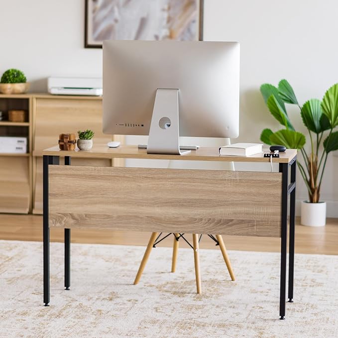 IRIS USA Computer Desk with Cable Organizer and Cable Tray