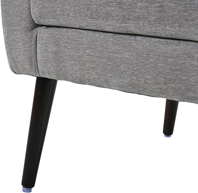 Bellemave Modern Accent ChairChenille Fabric Reading Living Room Side ChairSingle Sofa with Wood Legs Armchair for Living Room Bedroom(Gray) Grey