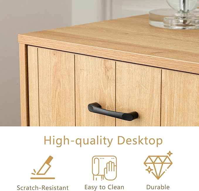 Desks with Drawers 47 inch Farmhouse Style Office Desk with File Drawer &amp Storage Cabinet - Home Computer Workstation Natural Oak