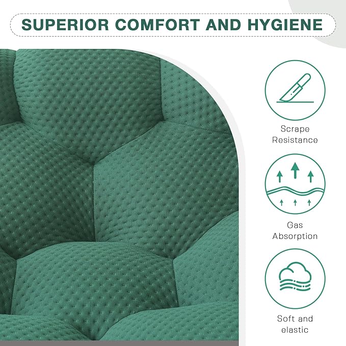 WJShome Bubble Couch49.21'' Single SofaMesh Fabric Lazy Floor Sofa 3D Honeycomb Shape Curved Couch for Living Room Office Apartment (Green 48.43 D)