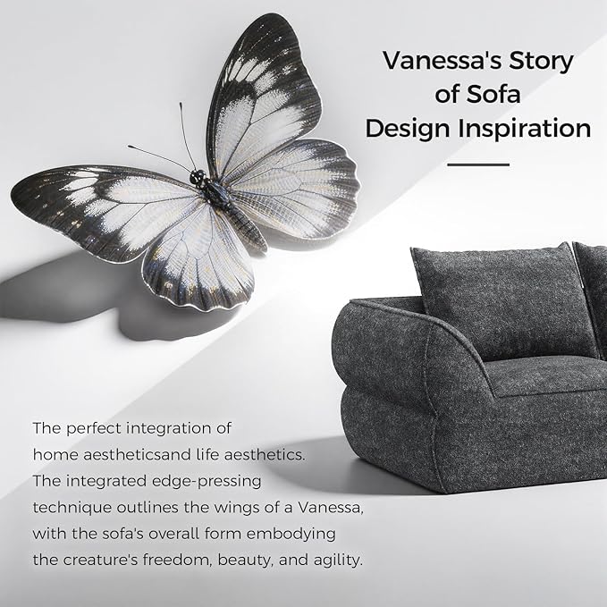 76.4 Cloud Loveseat Sofa Deep Seat Couch with Pillows Modern Comfortable Upholstery Boneless Sofa 1 Piece for Living Room Bedroom Apartment Removable CoverNo Assembly Required Dark Gray