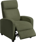 Topeakmart Corduroy Recliner Sofa Mid-Century Recliner Chair Single Reclining Chair Upholstered Sofa for Living Room Bedroom Home Theater Dark Green