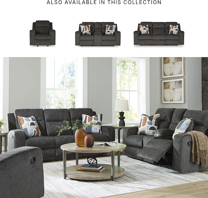 Signature Design by Ashley Kanlow Casual Manual Rocker Recliner with Track Arms Gray
