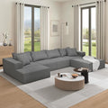 132 Modular Sectional Sofa Cloud Couch Sectional Modern Chenille Upholstered L-Shaped Sofa Set with 6 Pillows Deep Seat Comfy Couch for Living Room Free Combination No Assembly Required (Grey)