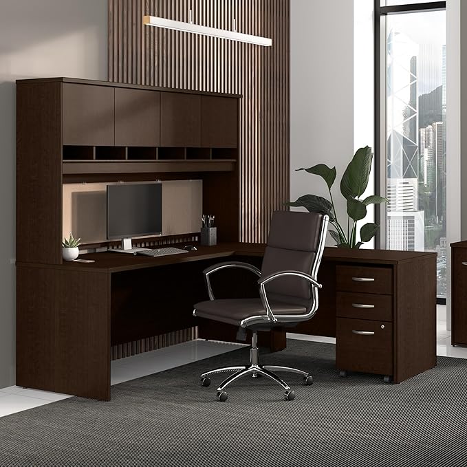 Bush Business Furniture Series C 3 Drawer Rolling File Cabinet in Mocha Cherry Fully Assembled Under Desk Storage with Wheels for Home and Professional Office