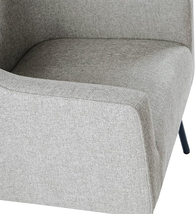 HomePop Modern Accent Chair Homepop Home Décor Accent Chairs for Living Room &amp Bedroom Fabric Reading Living Room Side Chair Single Sofa with Lounge Seat and Metal Legs - Sustainable Gray Wove
