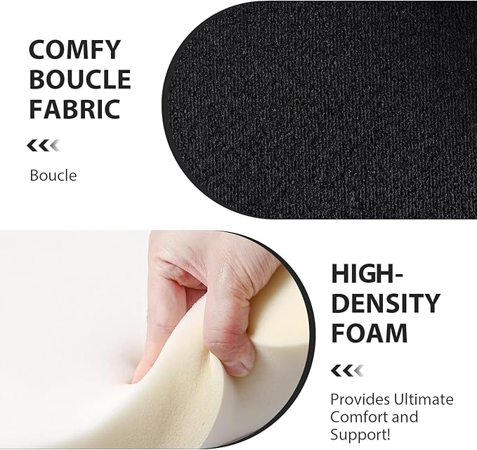 Chifee &amp Vingol 28.9 Boucle Modern Swivel Accent Barrel Chair Set of 2Black