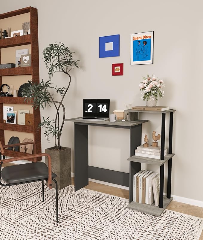 Working Desk with Printer Shelf Modern Computer Desk Rectangular Table for Bedroom Office Table