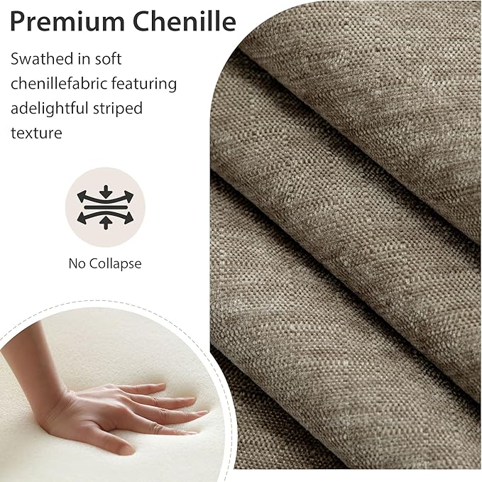 Chifee &amp Vingol 29.5 W Swivel Accent Chair Set of 2 Upholstered Swivel Chairs Mid Century Modern Chair for Living RoomTaupe