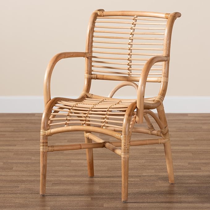 bali &amp pari Seminyak Modern Bohemian Natural Rattan Accent Chair