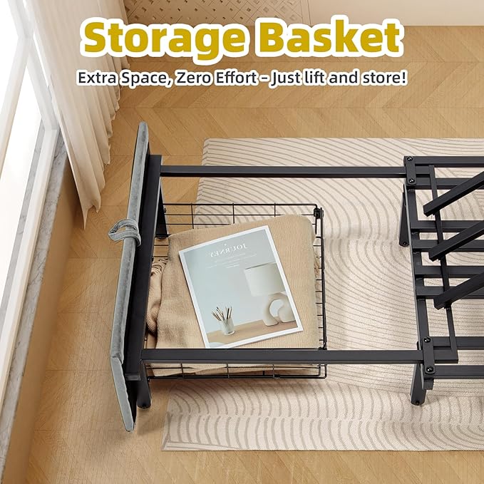 Convertible Sleeper Chair for Adults with Foldable Table USB Port &amp Bottom Storage Single Sleeping Sofa Bed for Living Room Guest Room Light Gray