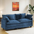77 Loveseat Sofa Couch｜Small Cloud 2-Seater Sectional Sofa with 29.1 Deep Seat｜FSC Certified Solid Wood &amp Metal Frame｜Easy Assembly &amp 1YR Guarantee｜for Apartment Living Room Bedroom｜Blue
