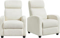 Yaheetech 2-Seat Corduroy Pushback Recliner Chair Living Room Chair with Thick Seat Cushion and Backrest Reclining Chair for Living Room Beige