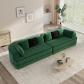 134.7 Contrast Color Boneless Sectional Couch Teddy Fabric Foam Cloud Sofa Deep Seat Wide Arm Modular Sectional Sofa with Chaise No Assembly Required
