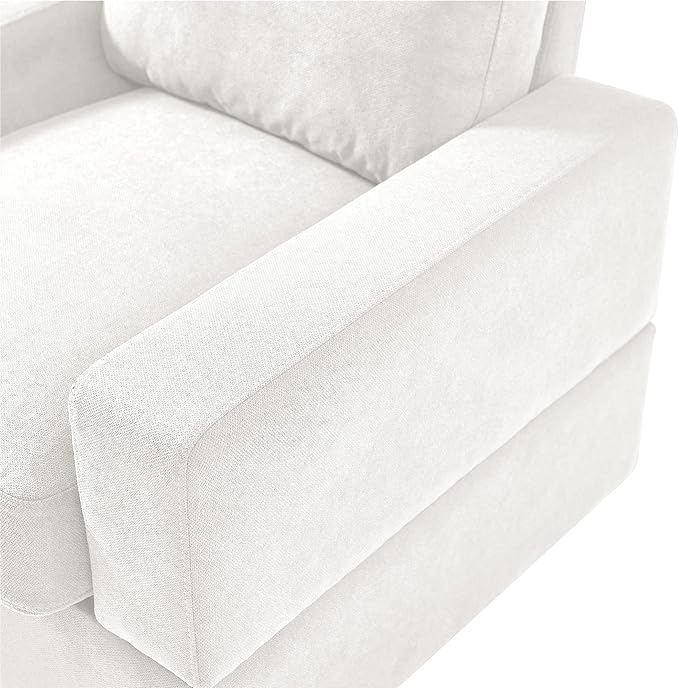 Upholstered Swivel Barrel ChairModern Arm Chair for Living Room and Bedroom