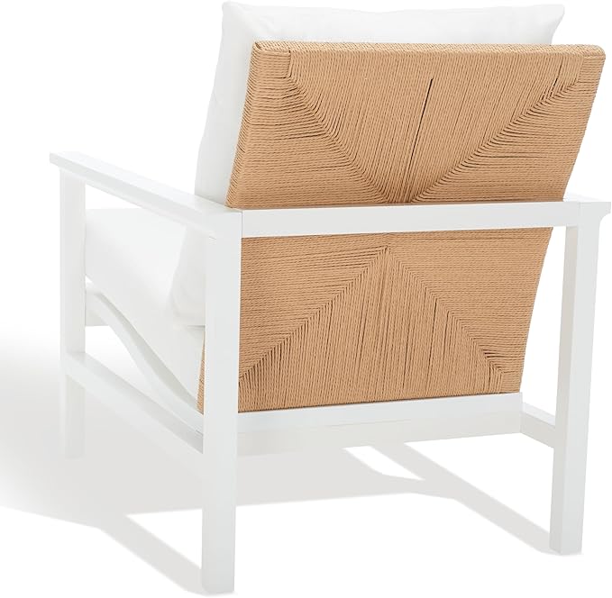 SAFAVIEH Couture Collection Emmalee White/Natural Cord Back Accent Chair