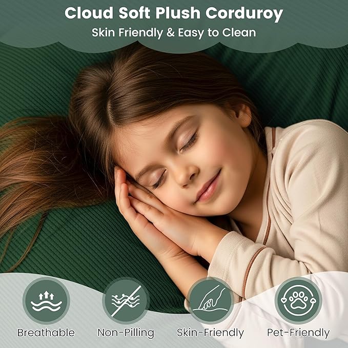 80 Convertible Sofa Bed 5 in 1 Modular Boneless Couch Sleeper Sofa Bed with Fixed Frame &amp Removable Backrest Pillow Washable Corduroy Futon Sofa Bed Couch in a Box for Small Spaces Dark Green